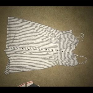 White navy blue stripped dress